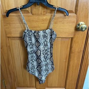 Windsor Snakeskin Tank Top Bodysuit, size small